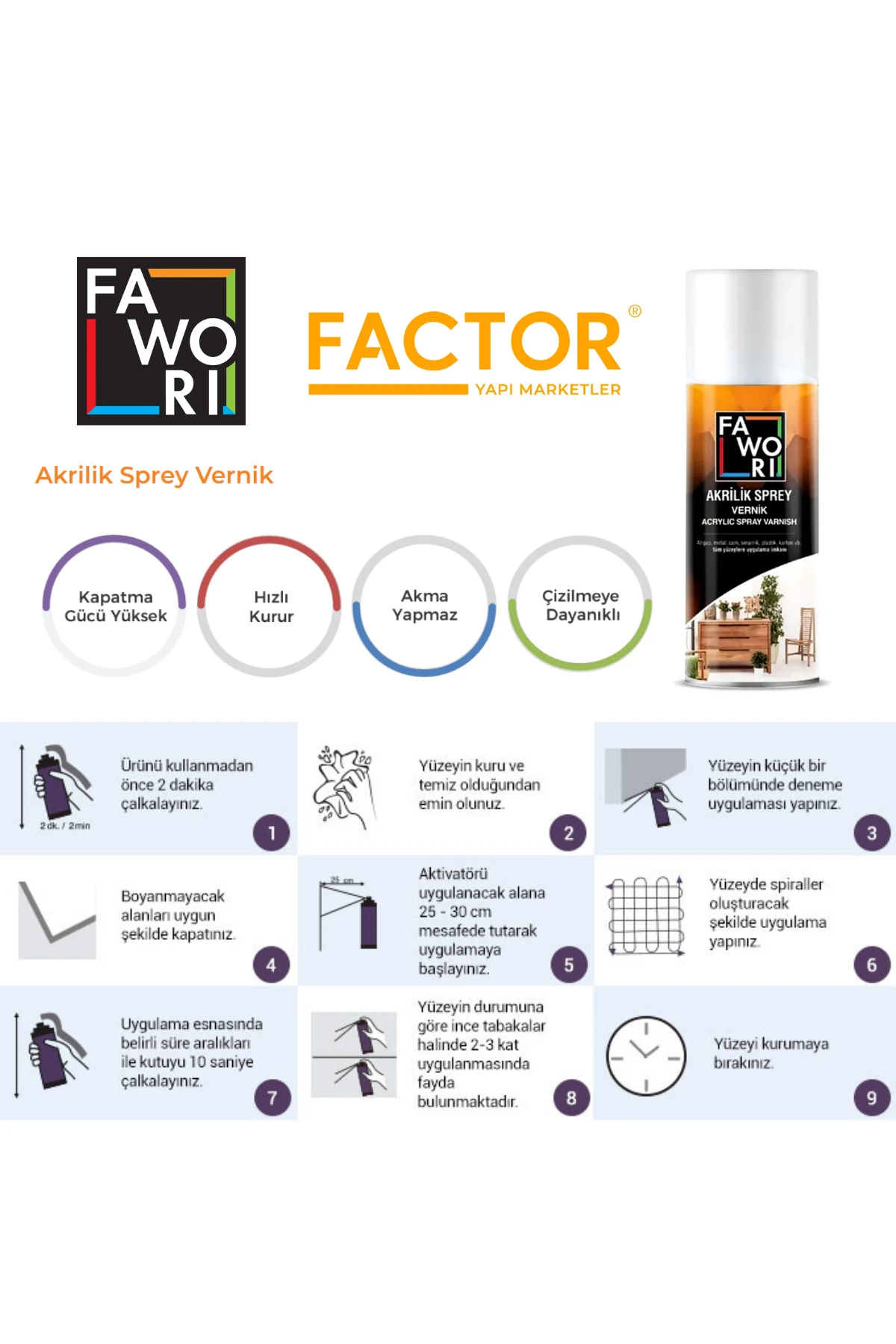 Akrilik Sprey Mat Vernik 400ml.