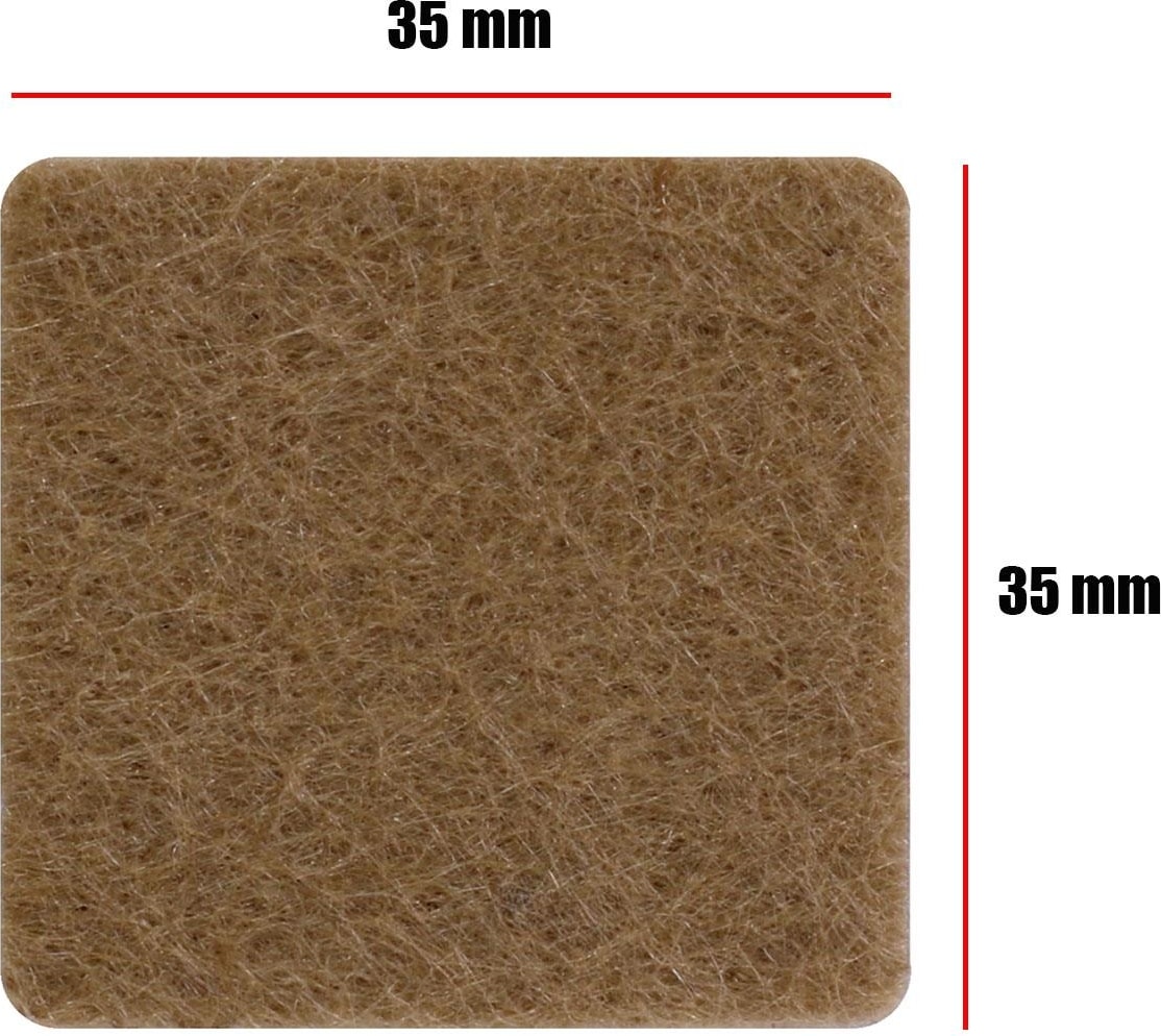Yapışkanlı Mobilya Masa Sandalye Parke Zemin Ayak Koruyucu Kaydırmaz Keçesi 35x35 Mm (18'Lİ PAKET)
