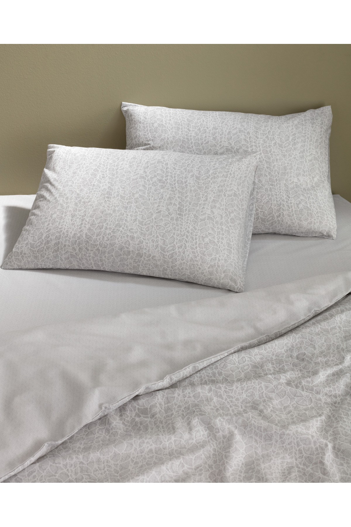 Grelot King Size Pamuklu Baskılı Nevresim Takımı - Gri