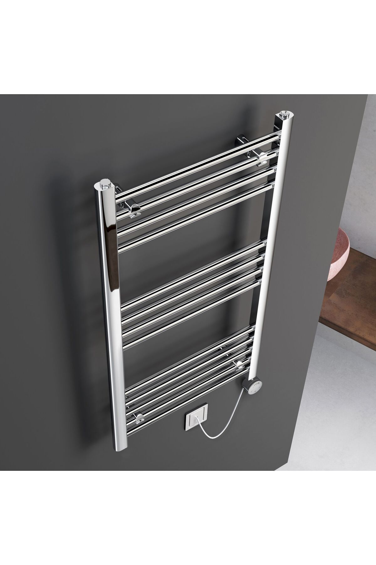 Akıllı Termostatlı Isıtıcı Krom Havlupan Alman Teknoloji 5 Yıl Garanti 400*800