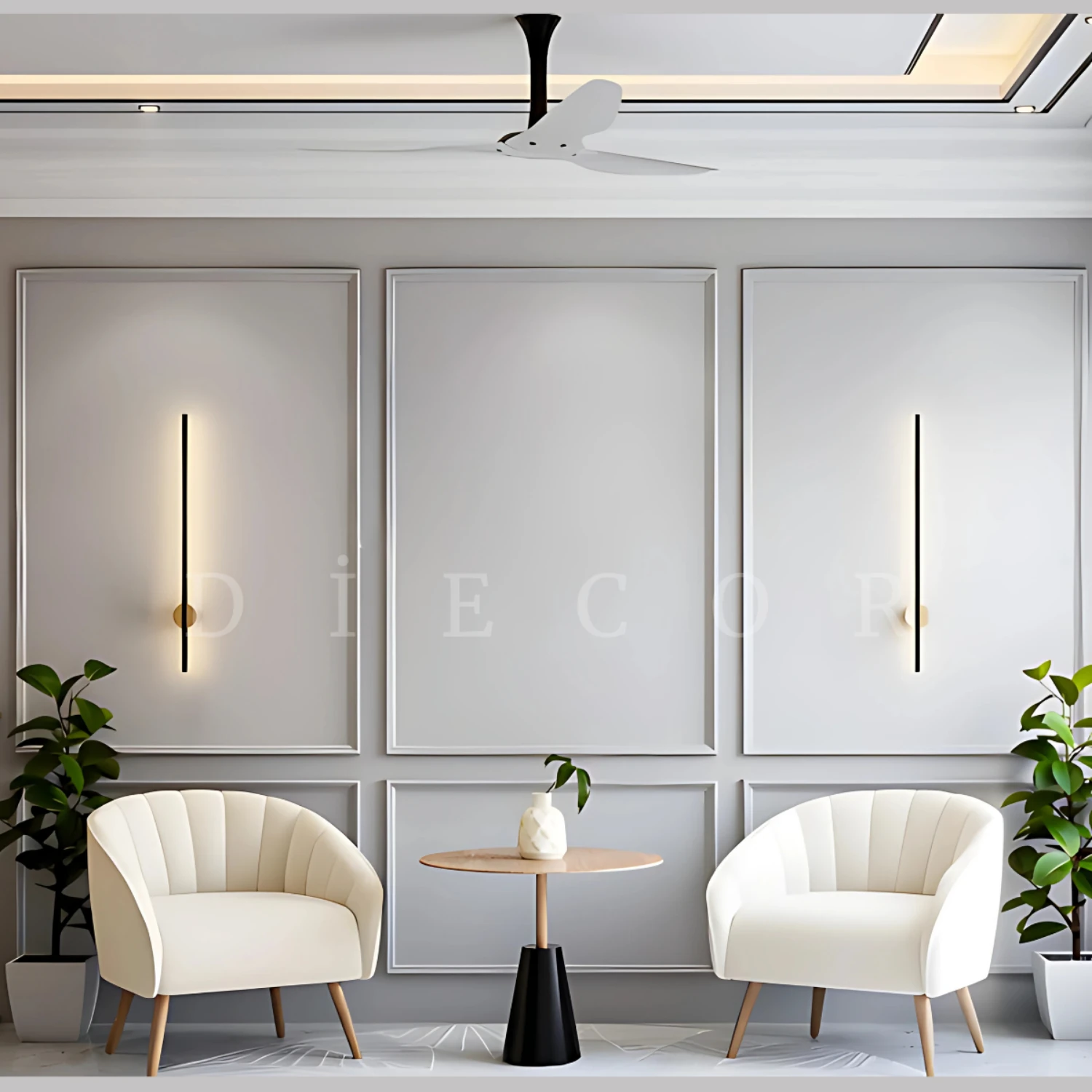 Dekoratif Boyanabilir 20 Adet 6 cm Eğimli Polistren Duvar Çıtası