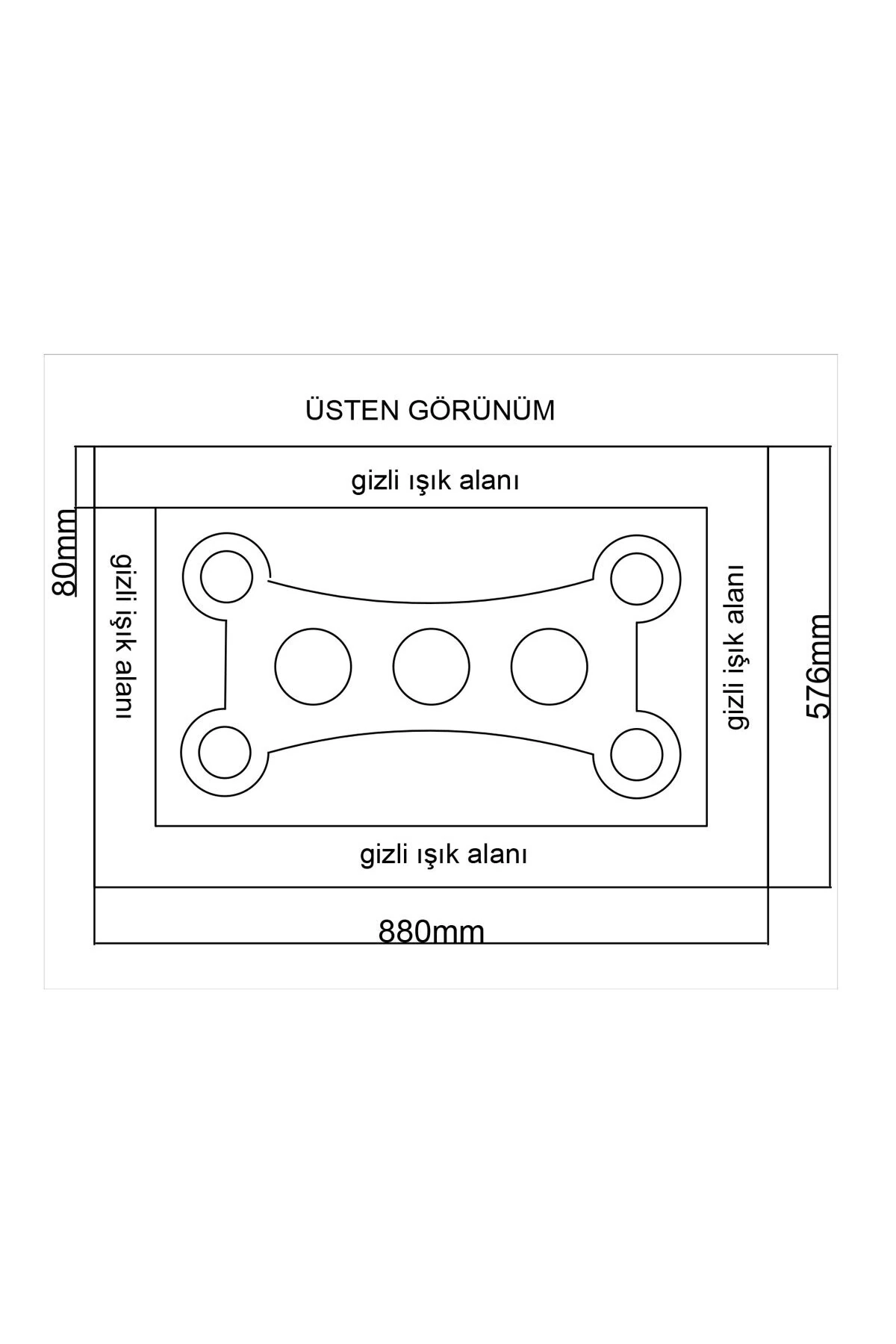 Motifpiyer spotlu gizli ışıklı tavan göbeği sgt-23-7 90X60X4.5cm
