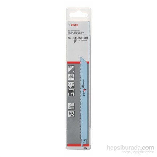 BOSCH - Flexible Serisi Metal İçin Tilki Kuyruğu Bıçağı S 1122 Bf - 25'Li Paket