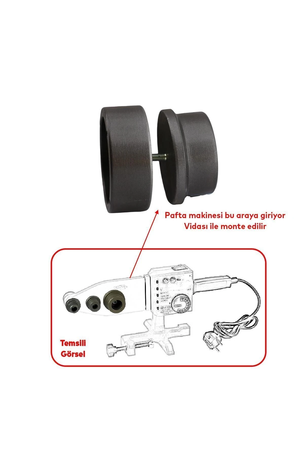 PVC PPRC Tesisat Boru Paftası 90 Lık mm Plastik Boru Kaynak Birleştirme Makinesi Paftası Yedeği