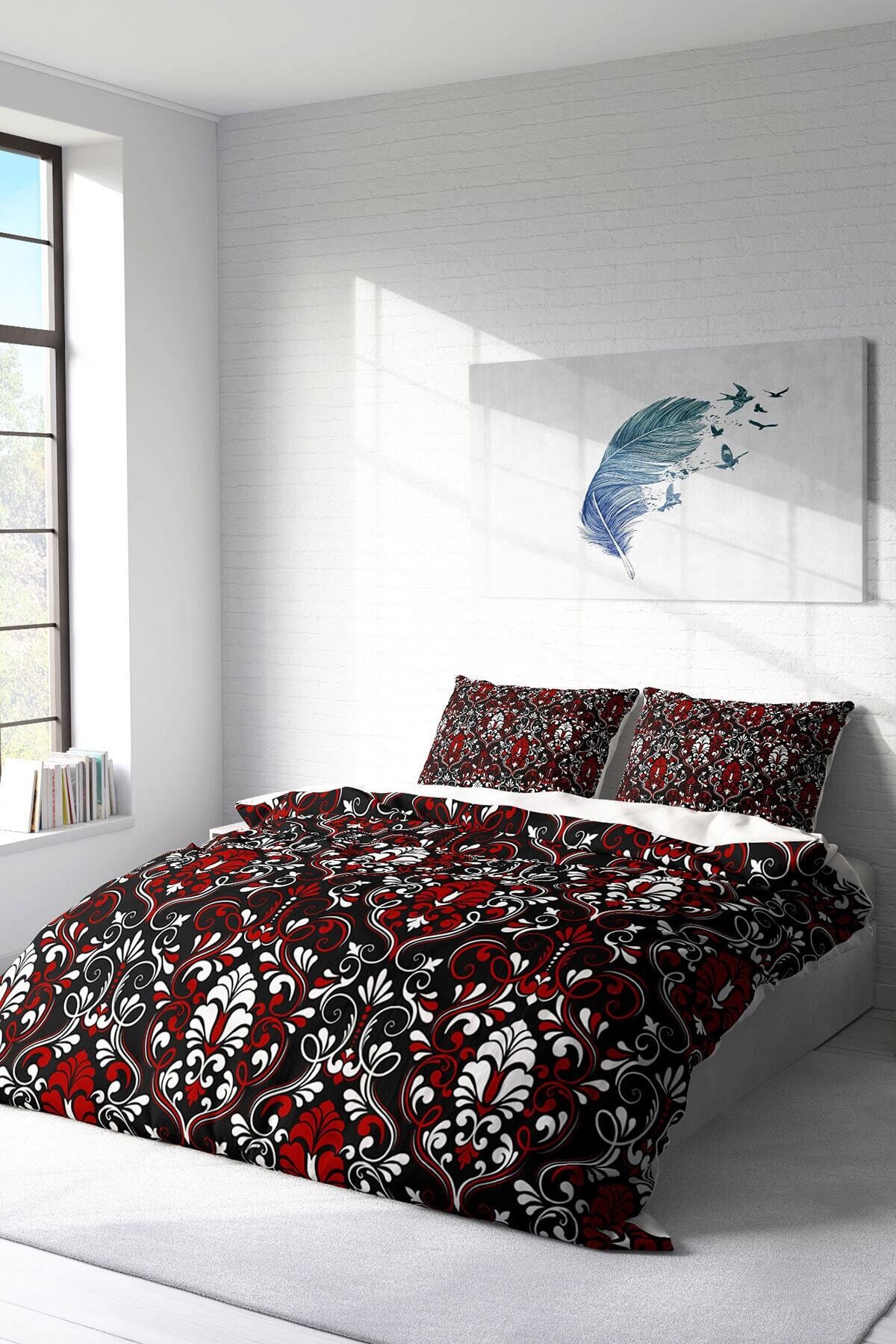Kıng Sıze Damask Klasik Çift Kişilik Nevresim Takımı 220x240cm