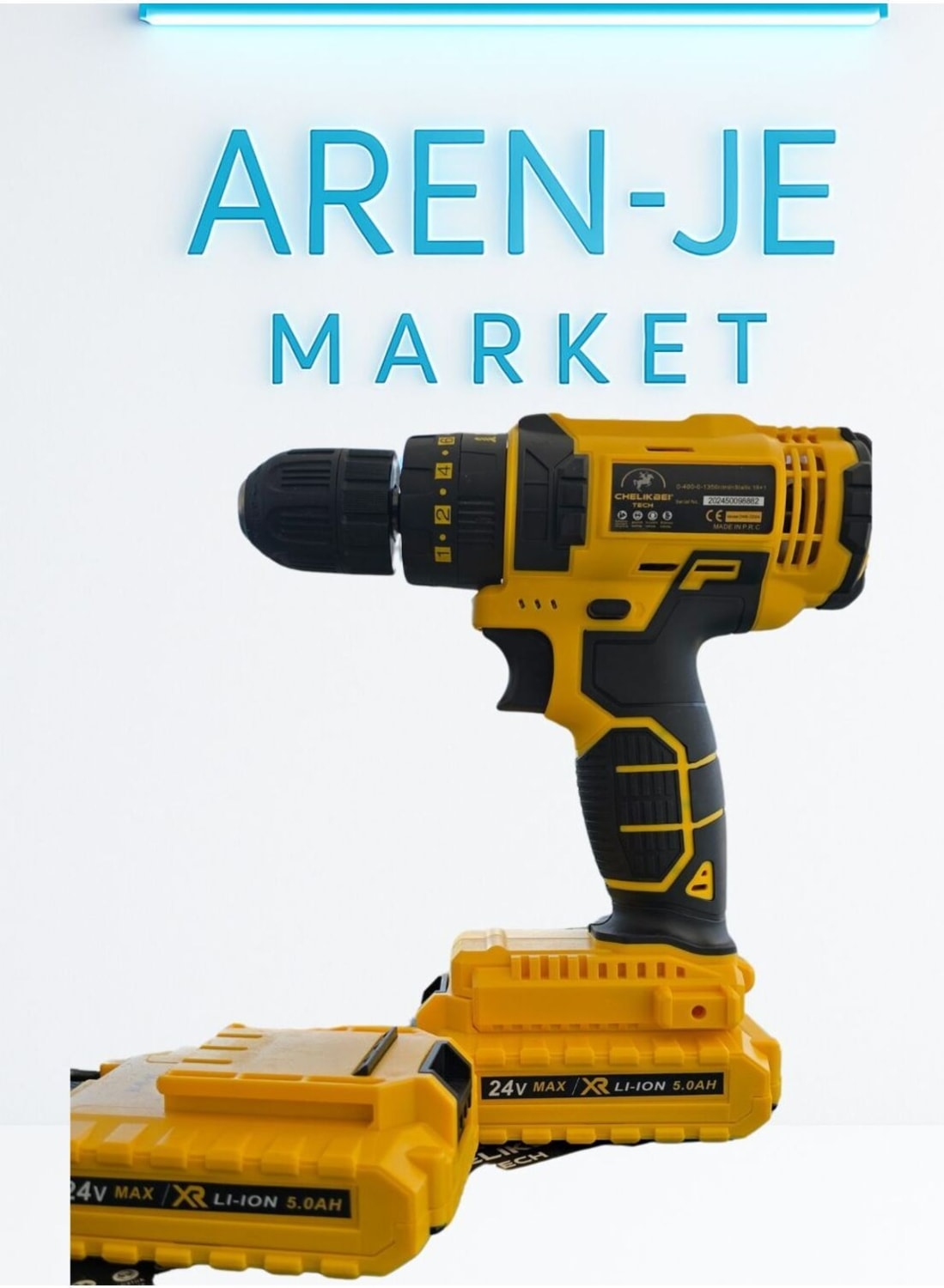 Aren-Je CD24 24V Şarjlı Matkap Vidalama Seti – 2 Bataryalı + Uç Takımı + Taşıma Çantalı