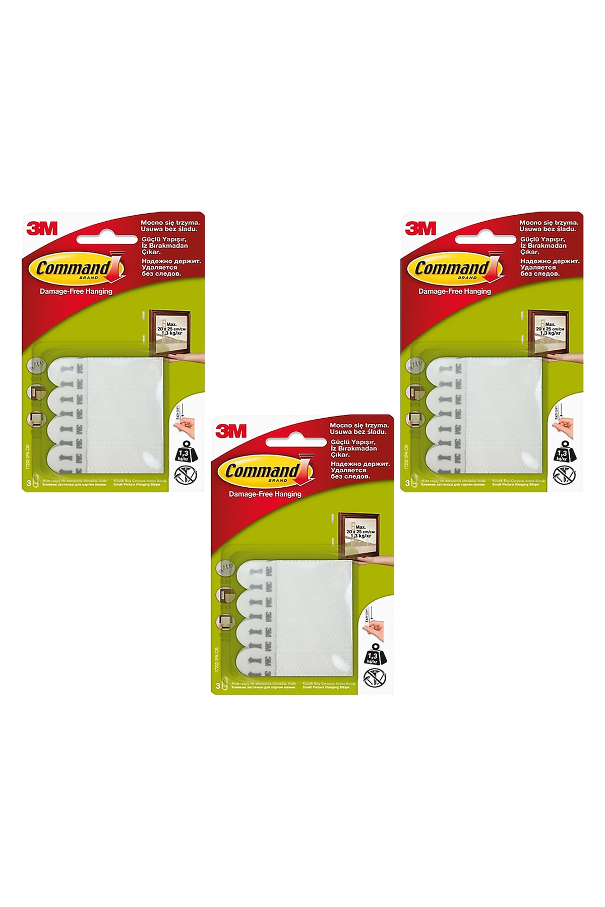 17202 Command Küçük Boy Cırt Bant 3 Paket