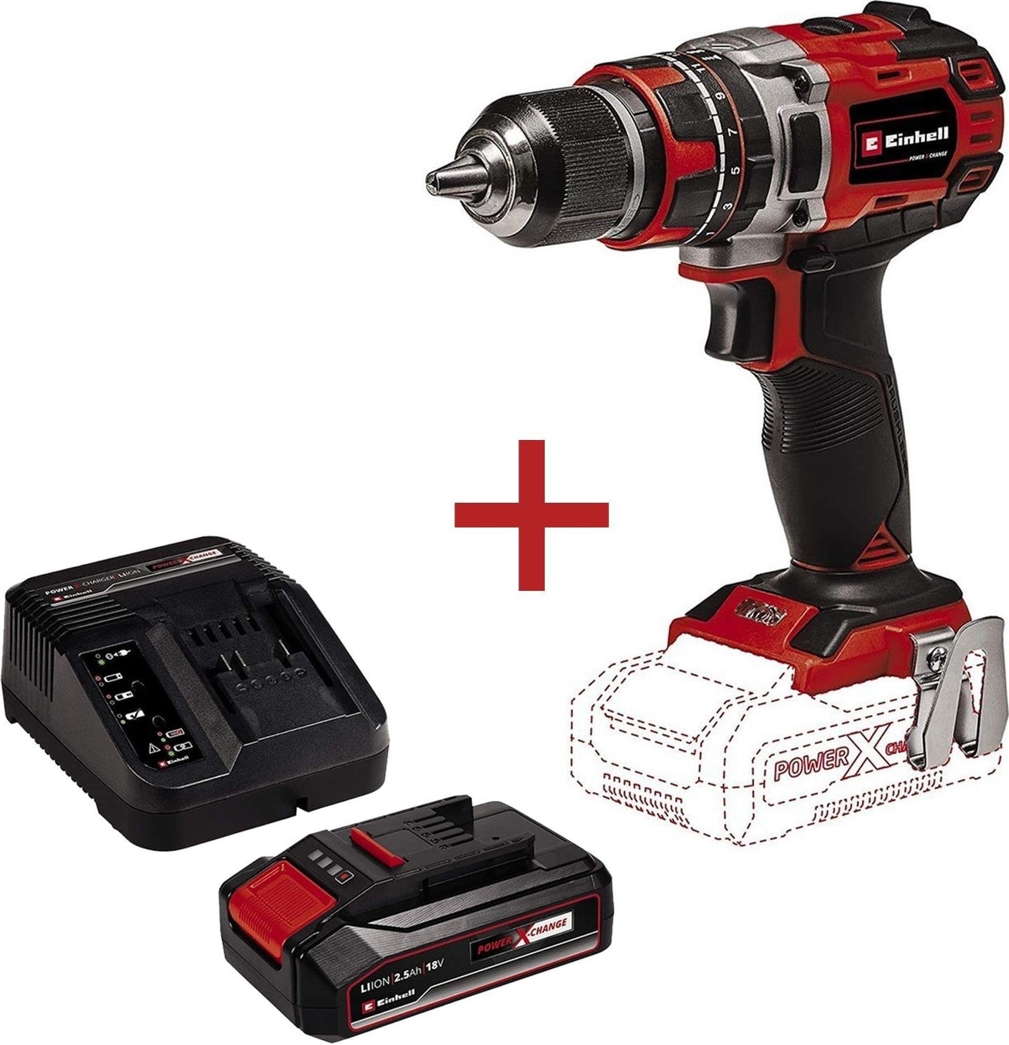 EİNHELL Te-Cd 18/50 Bl Akülü Darbeli Vidalama + Pxc Starter Kit Akü 18 V 2.5 AH + Şarj Cihazı 900 W