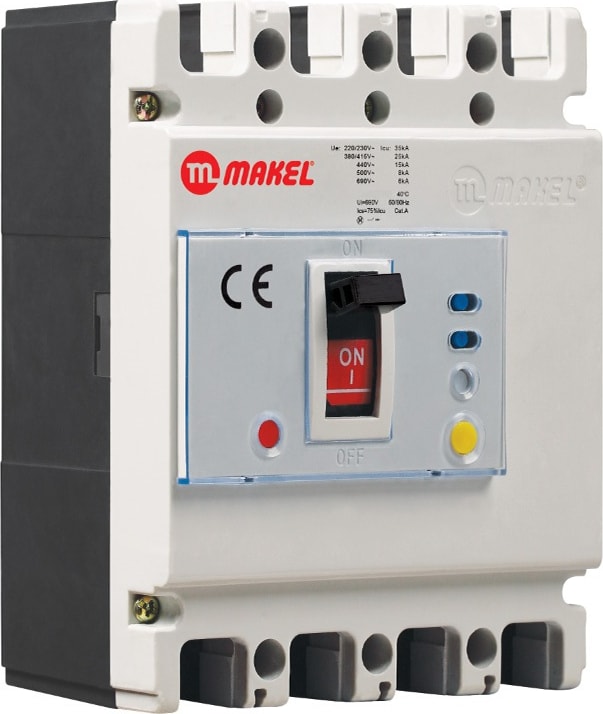 Kaçak Akım Korumalı Kompakt Şalter 4X160 A. (Açtırma Bobinli)