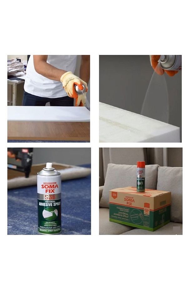 6 Adet  500 ml  Genel Amaçlı Tekstil Sünger Sprey Yapıştırıcı S38