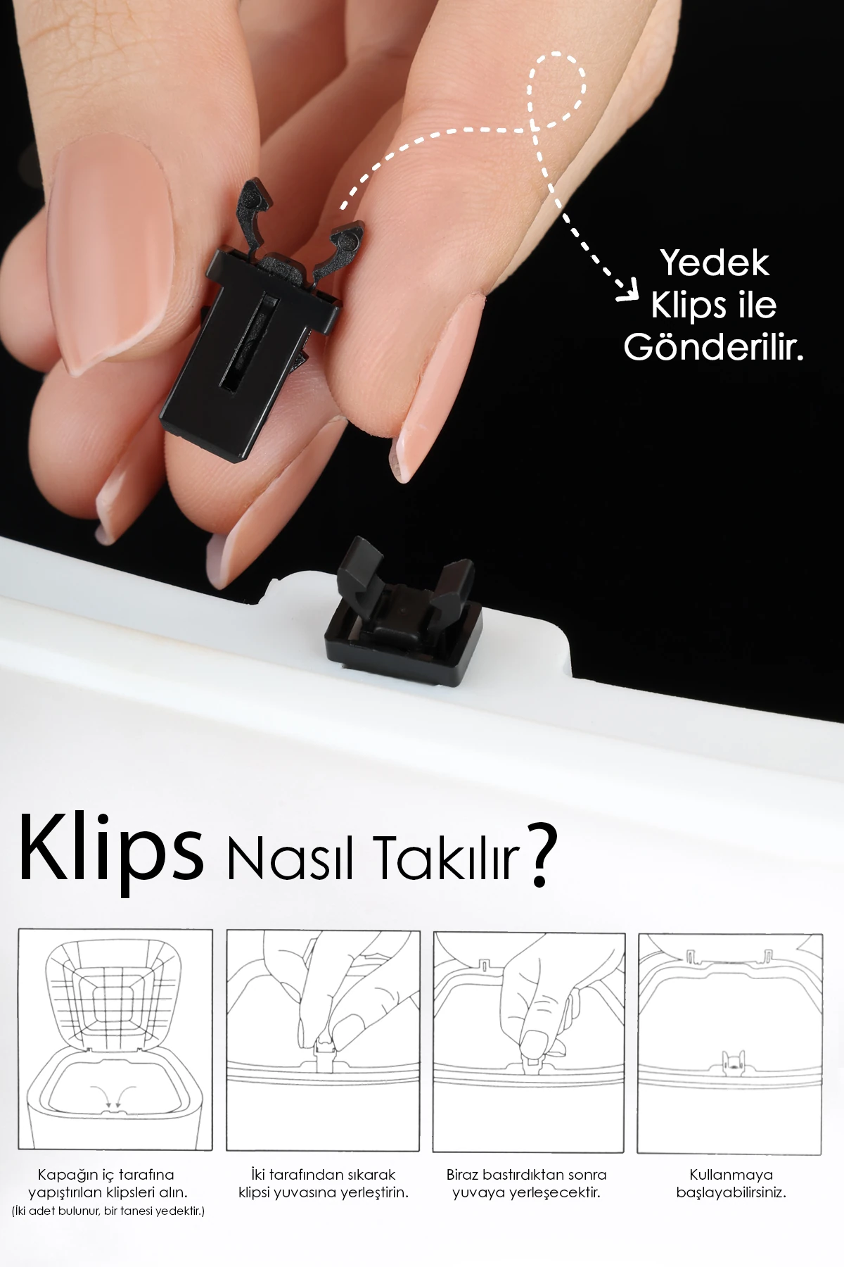 4Lt Ahşap Görünümlü Çöp Kovası - Akıllı Kapak Tutma Saplı Kovalı Tezgah Üstü Mutfak Çöp Kovası Beyaz