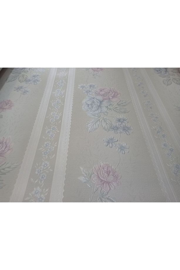 Çiçek Desenli Kabartmalı Silinebilir Duvar Kağıdı (50cm Genişliğinde 10 Metre Uzunluğunda)