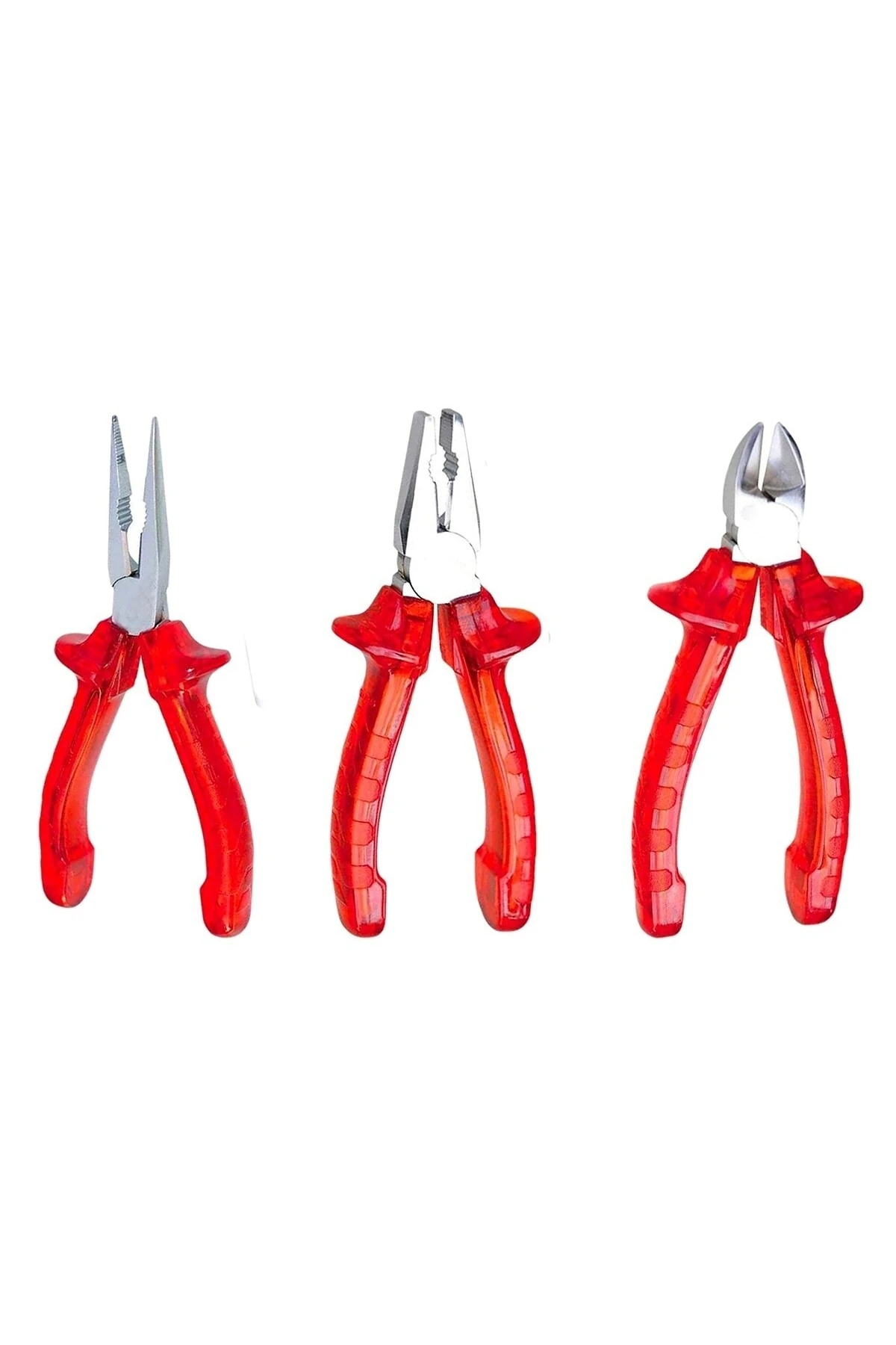 Profesyonel 3-lü Şeffaf 180 Mm Kombine Set Yankeski-pense-kargaburnu