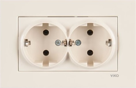 Karre Krem İkili Topraklı Priz Çerçeveli