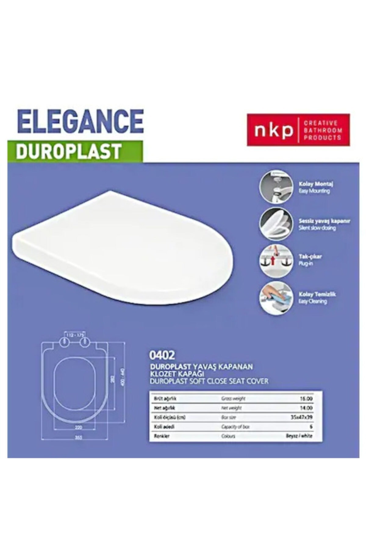Duroplast Elegance Soft Klozet Kapağı (yavaş Kapanan )