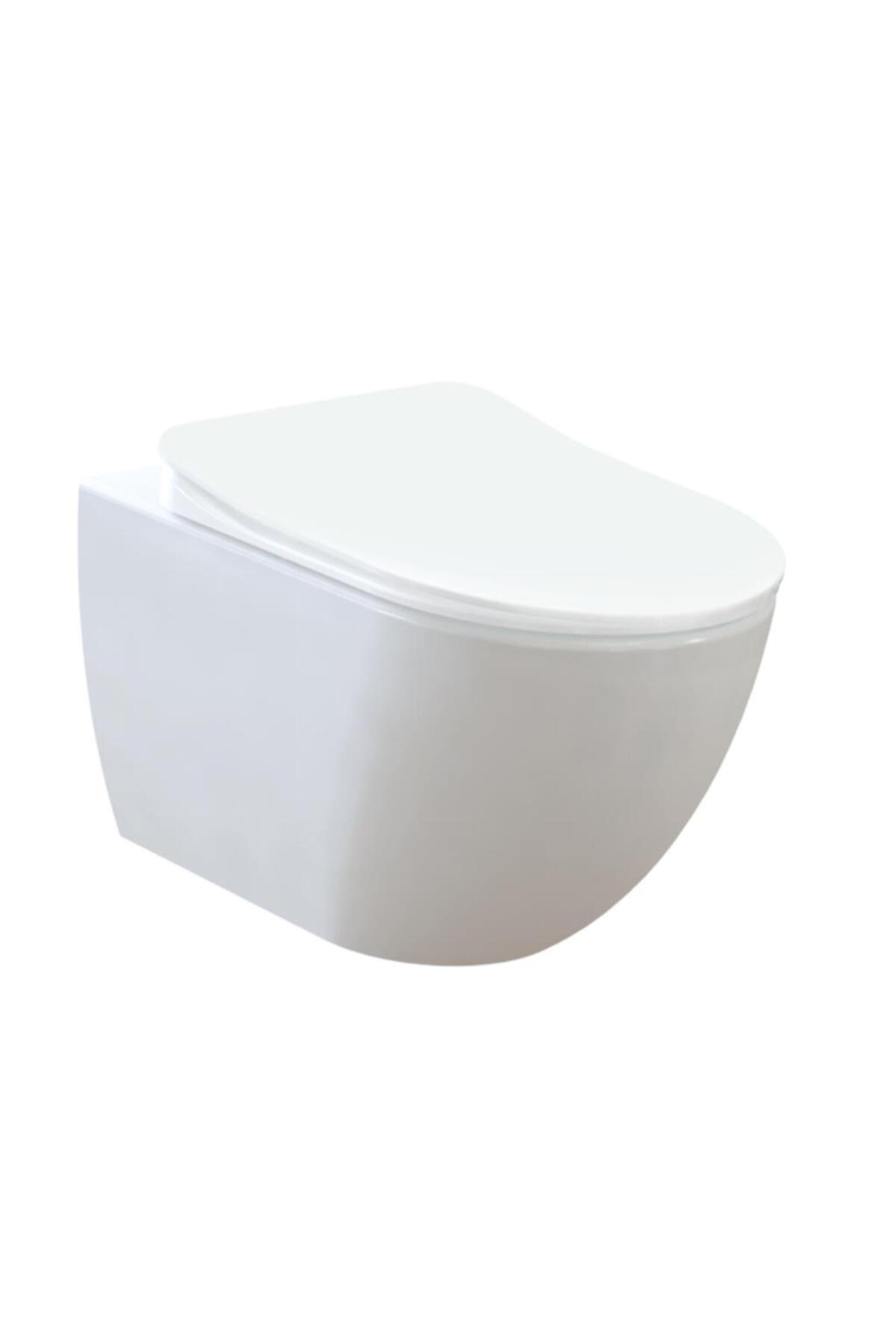 FE320 Asma Klozet Ve Slim İnci Yavaş Kapanır Klozet Kapağı Beyaz