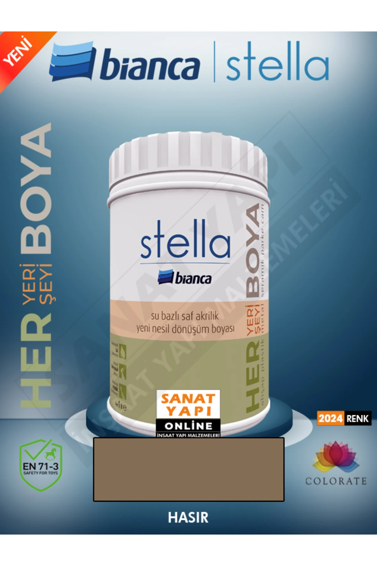 Stella 2024 Renk Yeni Su Bazlı Boyalar 1Lt