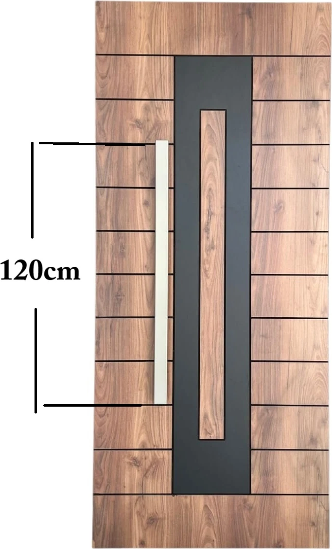 Çelik Kapı Çekme Kolu Tutma Kolu Dikdörtgen Model Renk Saten (Gümüş Gri) 120CM