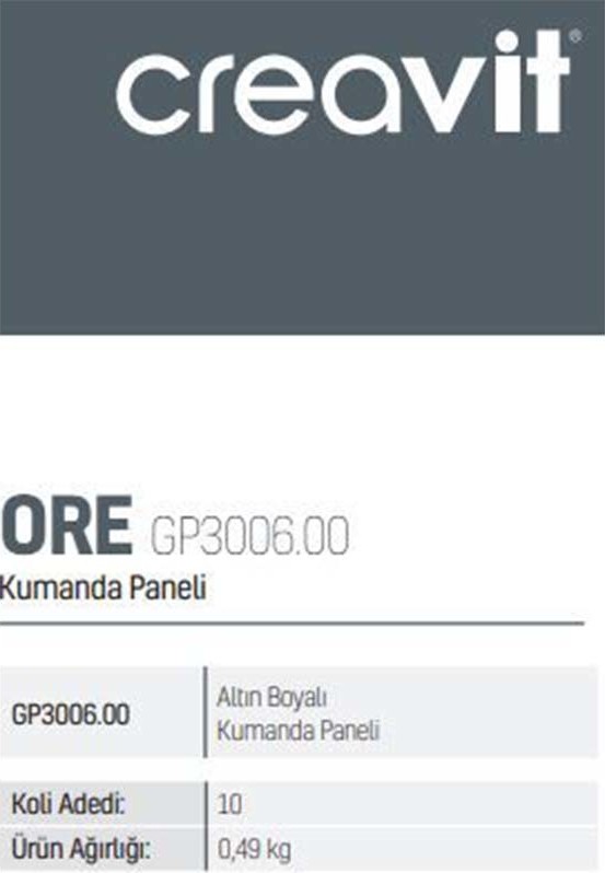 GP3006.00 Altın Boyalı Kumanda Paneli