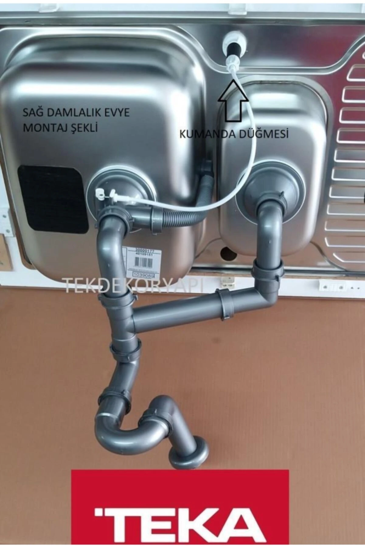 1,5 Göz Kumandalı Evye Sifon Takımı