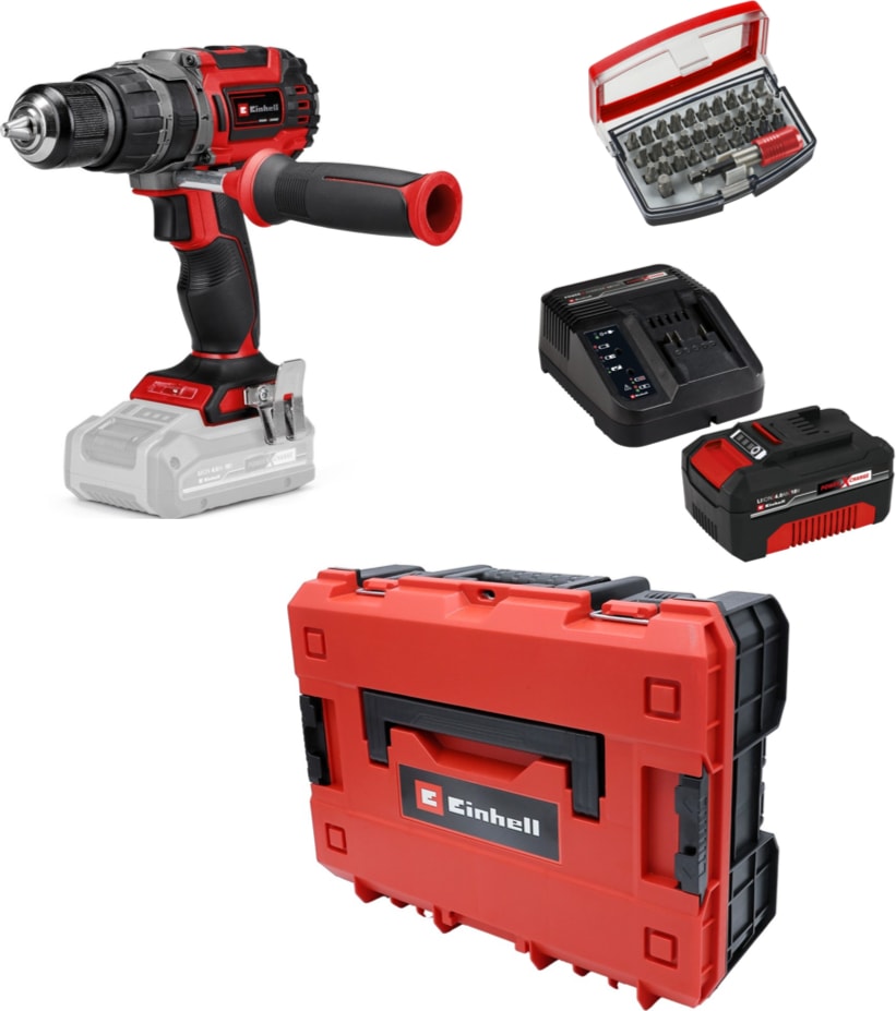 EİNHELL Tp-Cd 18/60 Li-I Bl Solo Darbeli Akülü Vidalama +1 x 4 Ah Akü ve 32 Parça Bits Uç Seti (Çantalı)