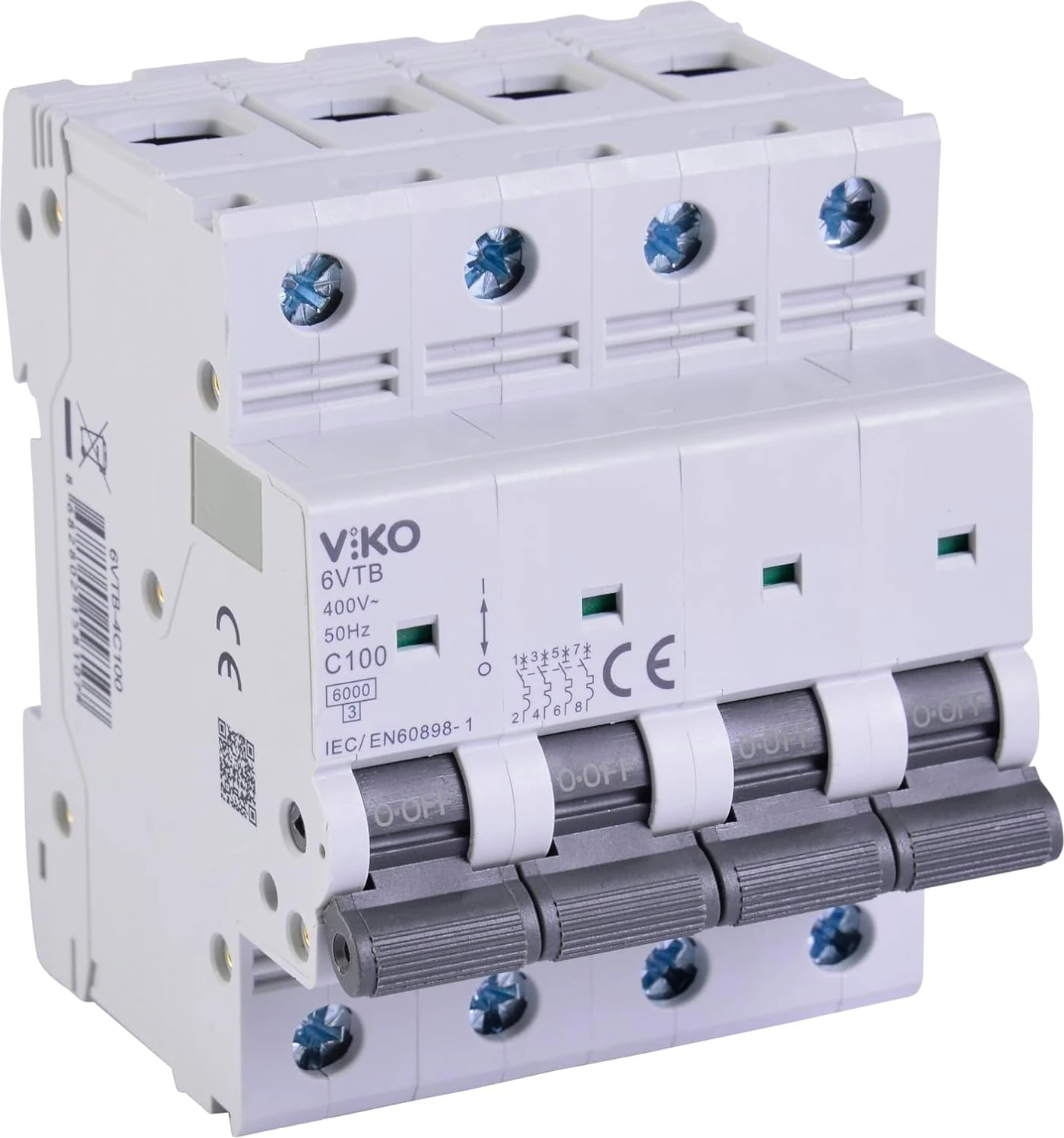 6VTB-4C100 Otomatik Sigorta 6ka C Tipi 4 Kutup 100A