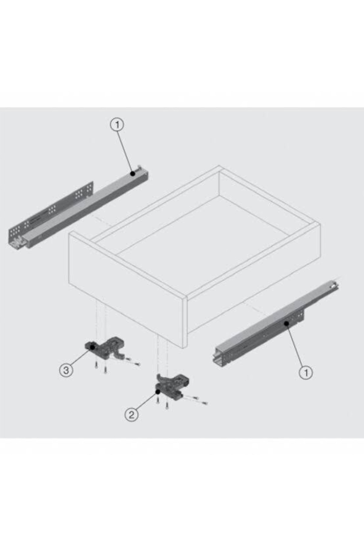 SAMET Ultimade Slide Kısmi Açılım Çekmece Rayı 50 Cm