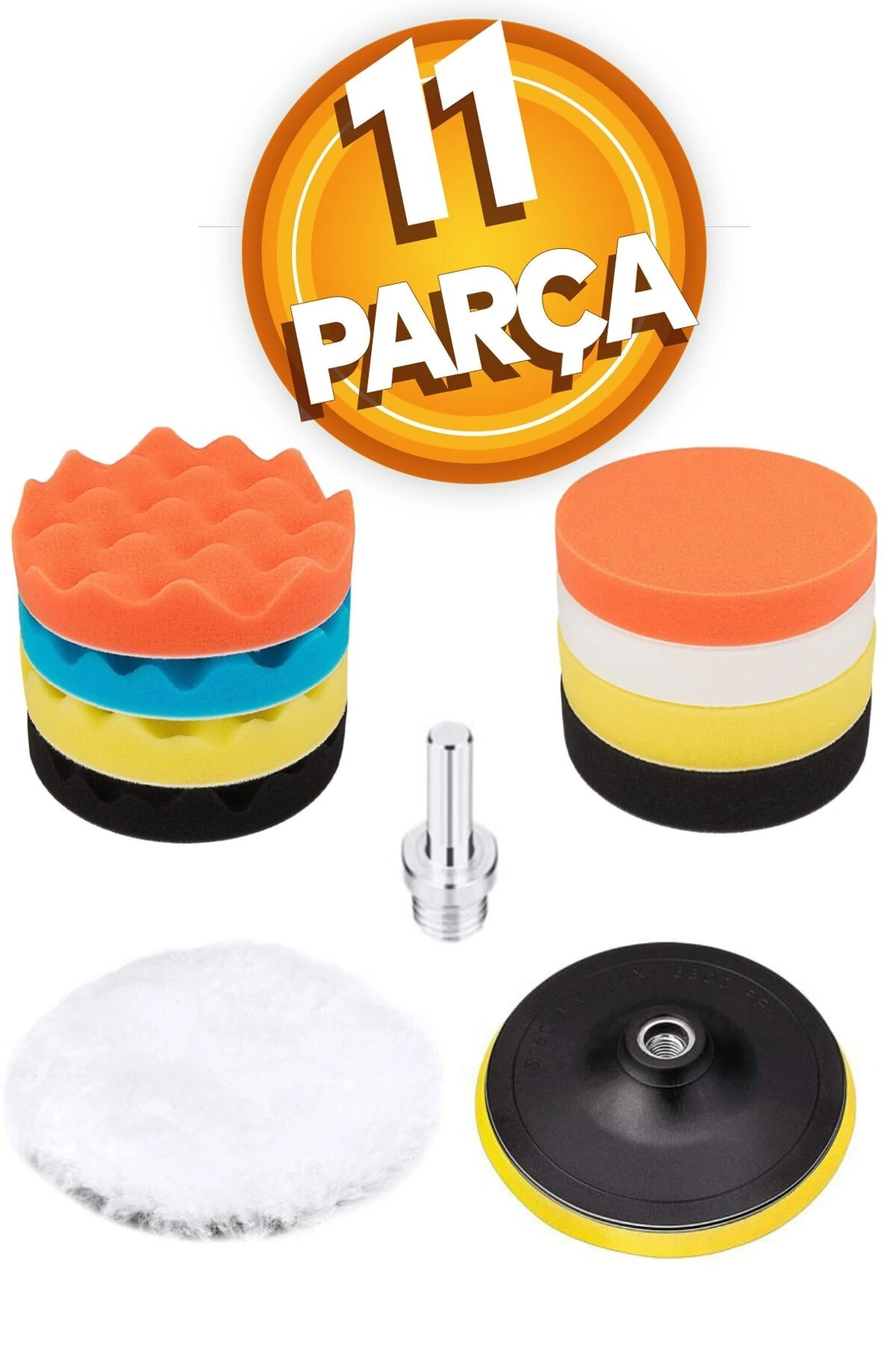 11 Parça Araç Oto Pasta Cila Parlatma Polisaj Sünger Seti