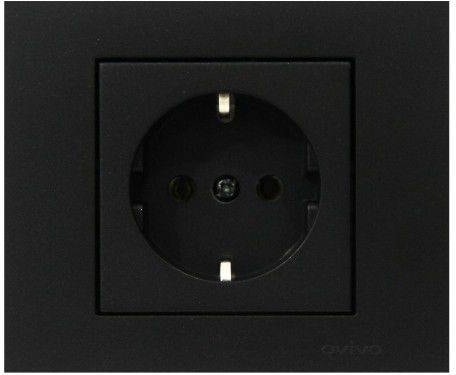 Grano Metalik Siyah Topraklı Priz