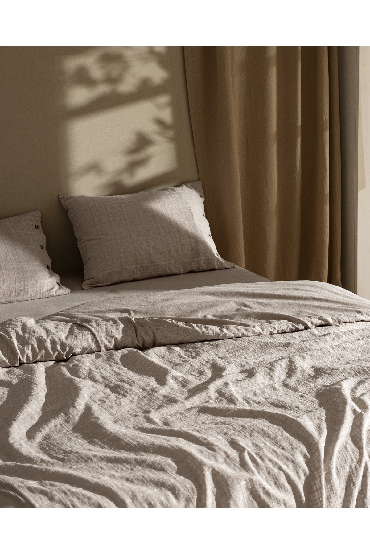 Lumiere King Size %100 Pamuk Armürlü Nevresim Takımı - Beyaz