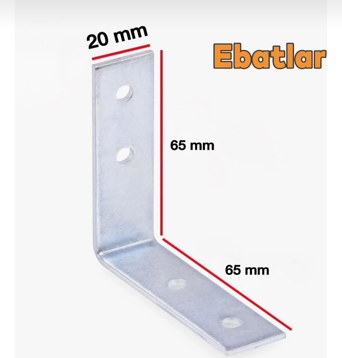 Mobilya Köşe Bağlantı Sabitleme L Demir Deprem Dolap Duvar Birleştirme Gönye 65X65 mm (10 Adet)