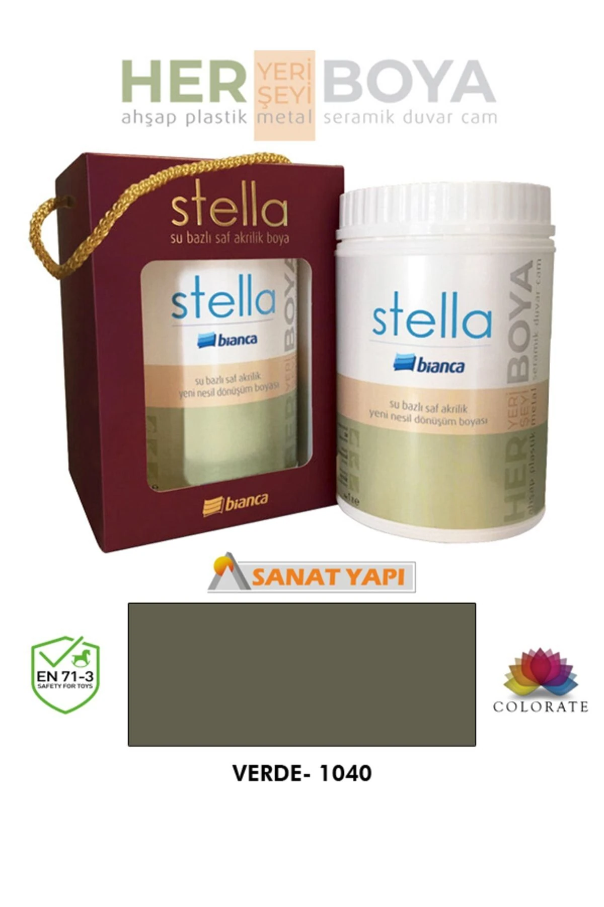 Stella Su Bazlı Saf Akrilik Boya Verde