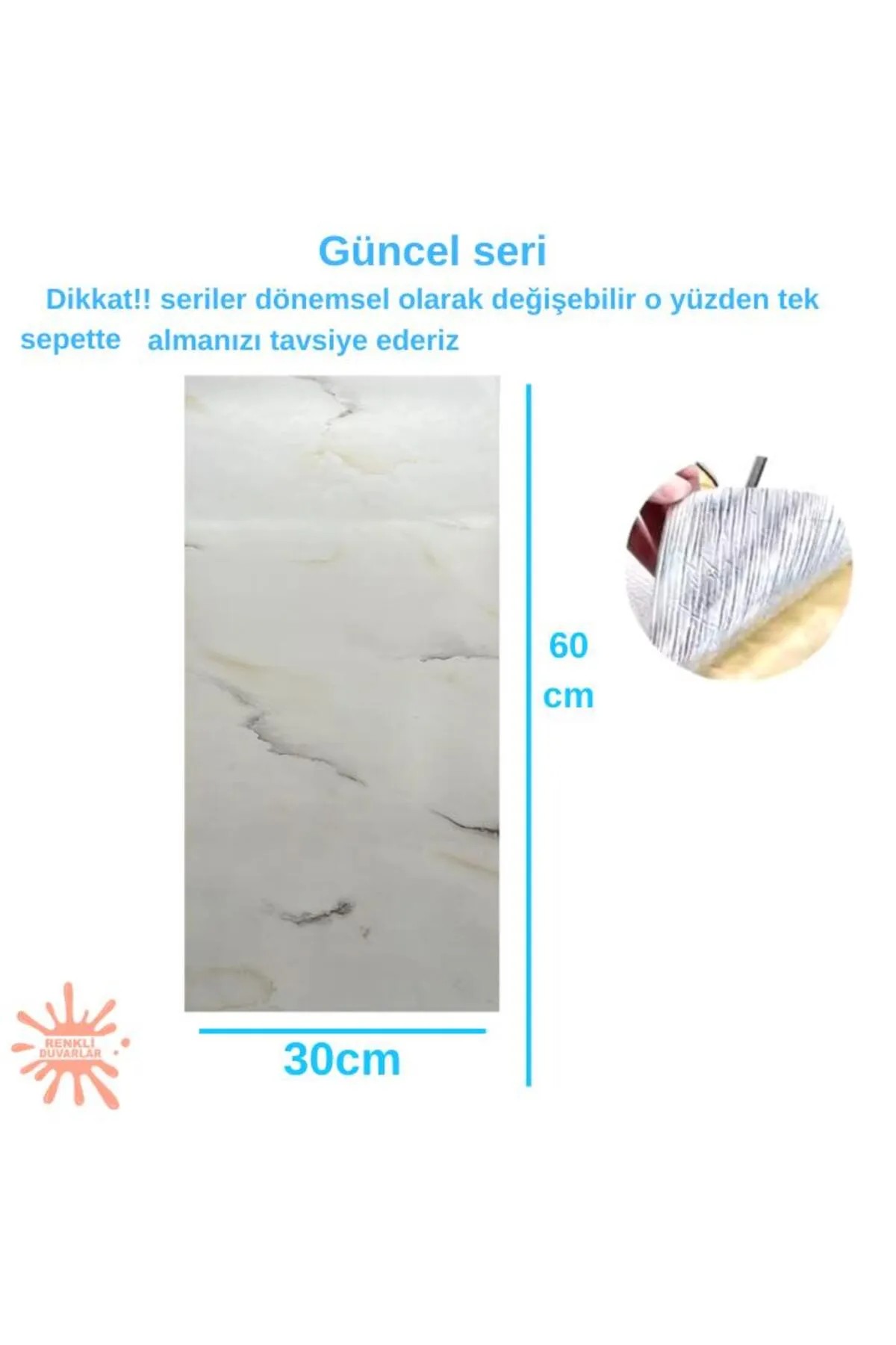  Kendinden Yapışkanlı Mermer Desenli Duvar Paneli