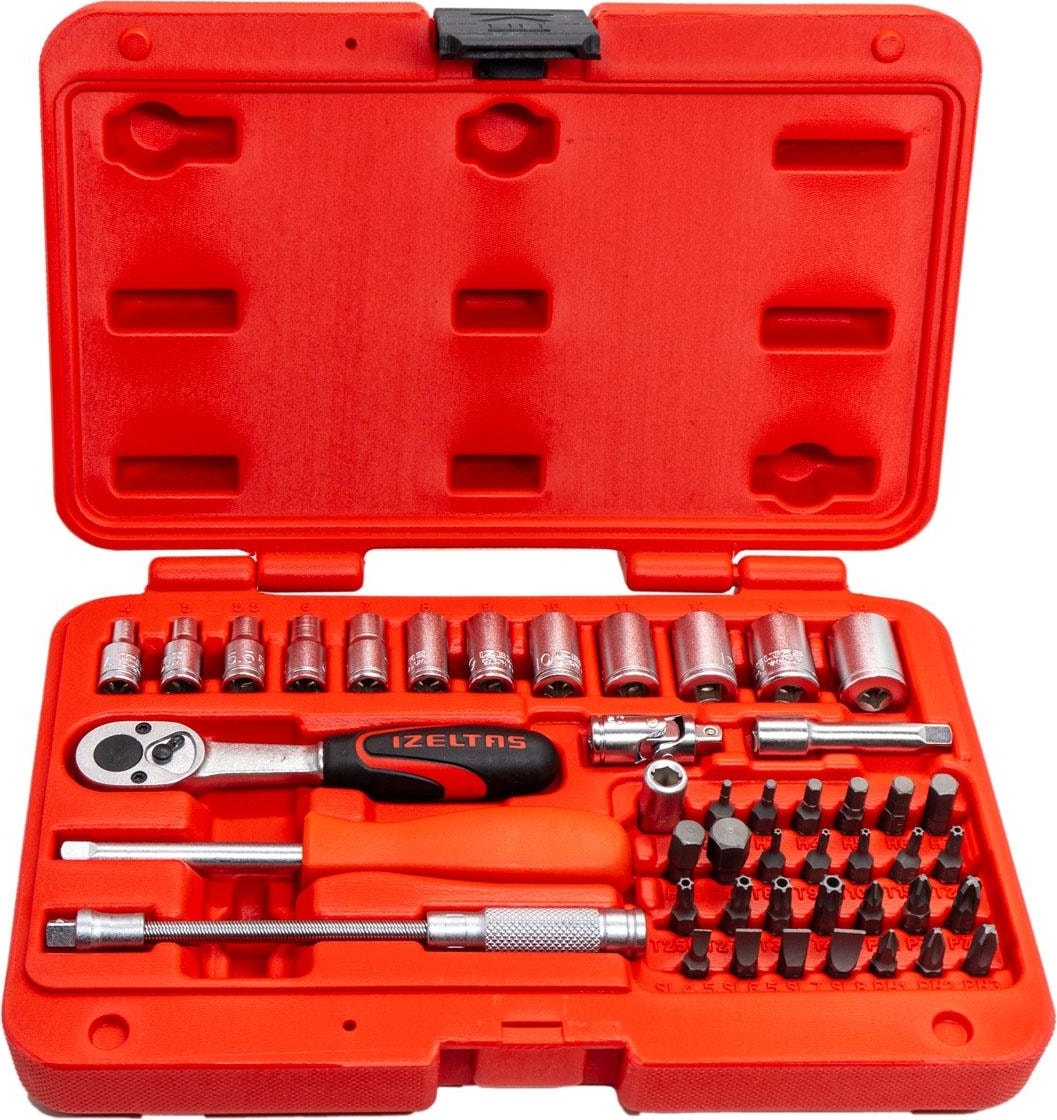 Izeltaş 1/4" Altı Köşe Mini Lokma Anahtar ve Bits Set 45 Parça