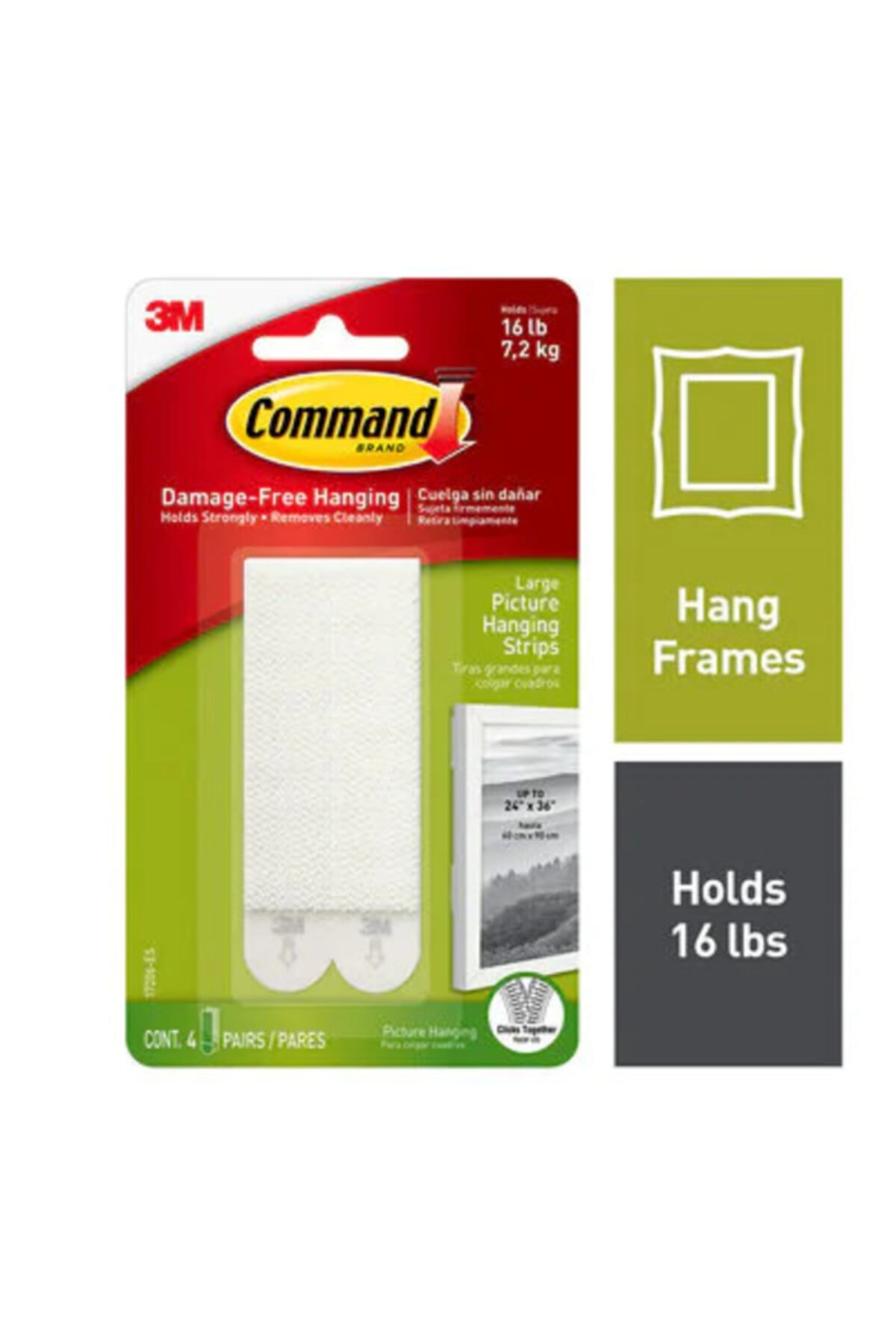 Command 17206 Büyük Boy Resim Asma Şerit Cırt Bantları