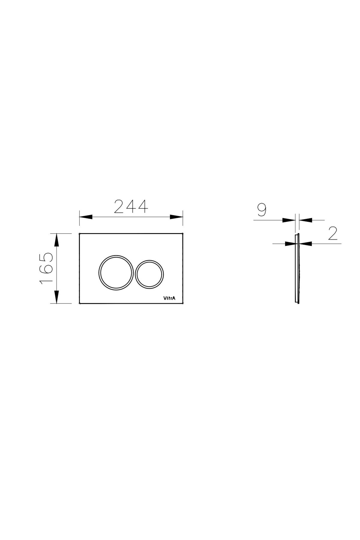 Root Round 740-2480 Kumanda Paneli, Parlak Krom