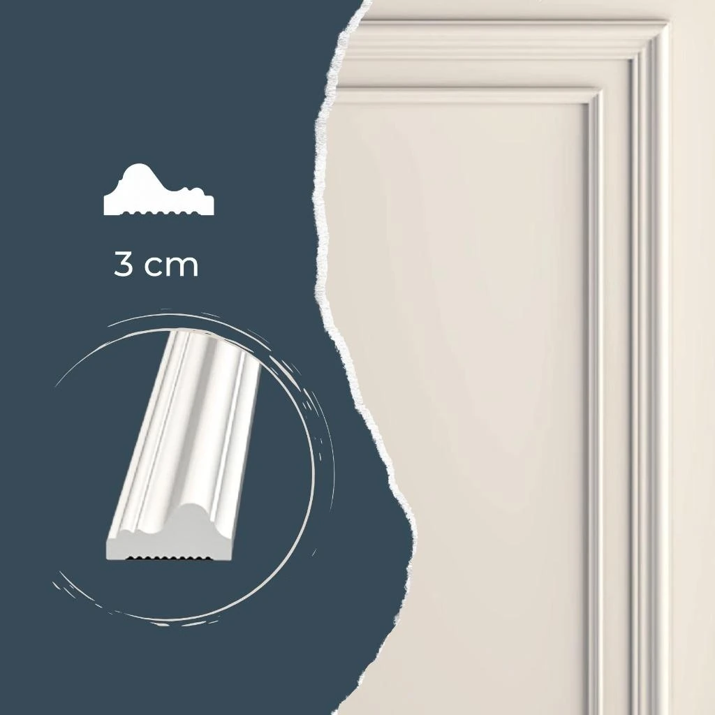 Poliüretan Boyanabilir Dekoratif Duvar Çıtası Montaja Hazır Kesilmiş 3 cm Motifli Çerçeve 5'li Paket