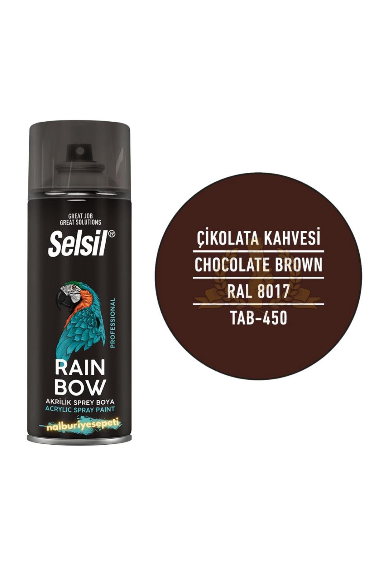 SELSİL Rainbow Akrilik Sprey Boya ÇİKOLATA KAHVESİ 400 ml. - RAL8017