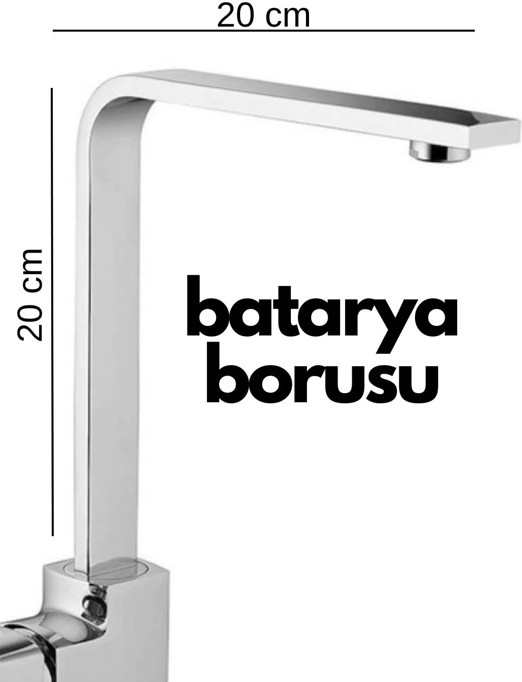 Krom Mutfak Evye Batarya Için Köşeli Su Borusu Paslanmaz ve Eca Uyumlu 20X20