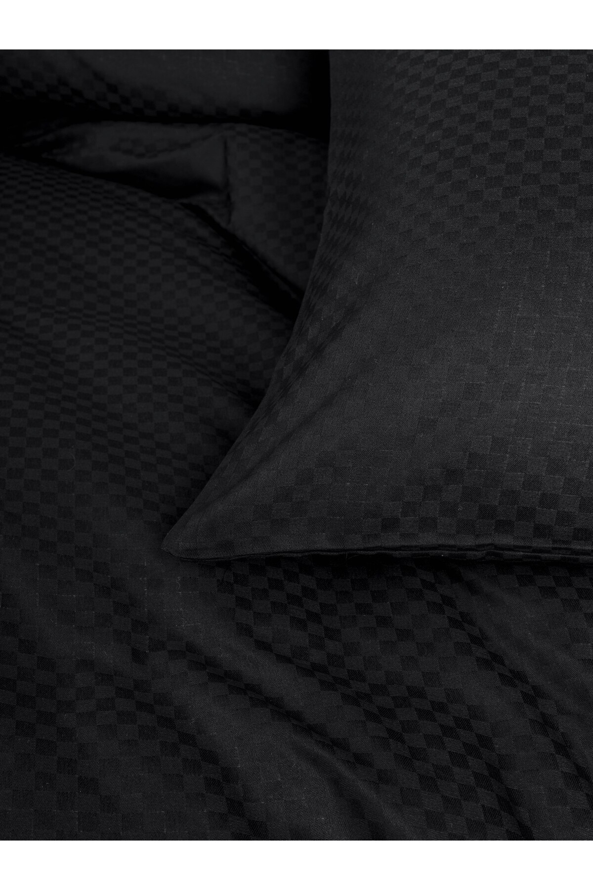 Plaid Ranforce Çift Kişilik Nevresim Takımı Siyah