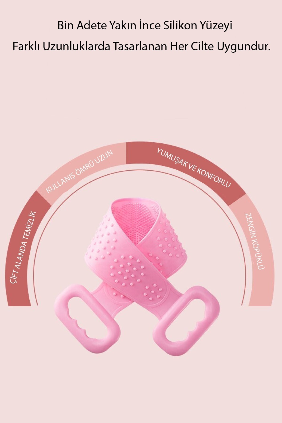 Çift Taraflı Banyo Hamam Lifi Silikon Masajlı Yumuşak Duş Lifi Uzun Ömürlü Hazır Banyo Kesesi