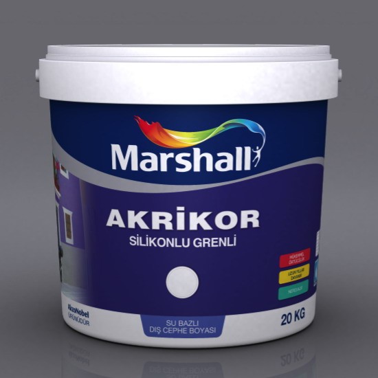 Marshall Akrikor Silikonlu + Akrilik Grenli Dış Cephe Boyası 20 Kg