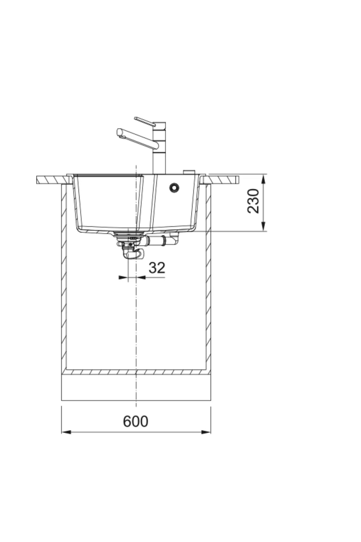 114.0686.793- Urban Ubg 610-56 Nero Granit Eviye