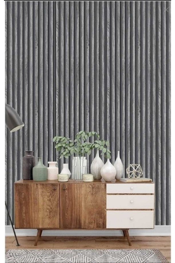 7600 Lambiri Panel Ahşap Duvar Çıtası Desenli Duvar Kağıdı ( 5,3 M2 )
