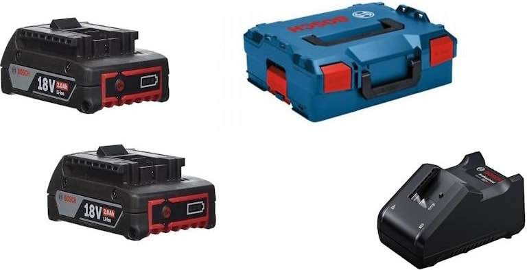 BOSCH Gba 18V 2X2AH + Gal 18V-40 + L-Box