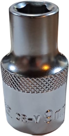 1/2” Lokma Anahtar Kısa - 6 Köşe 9 mm