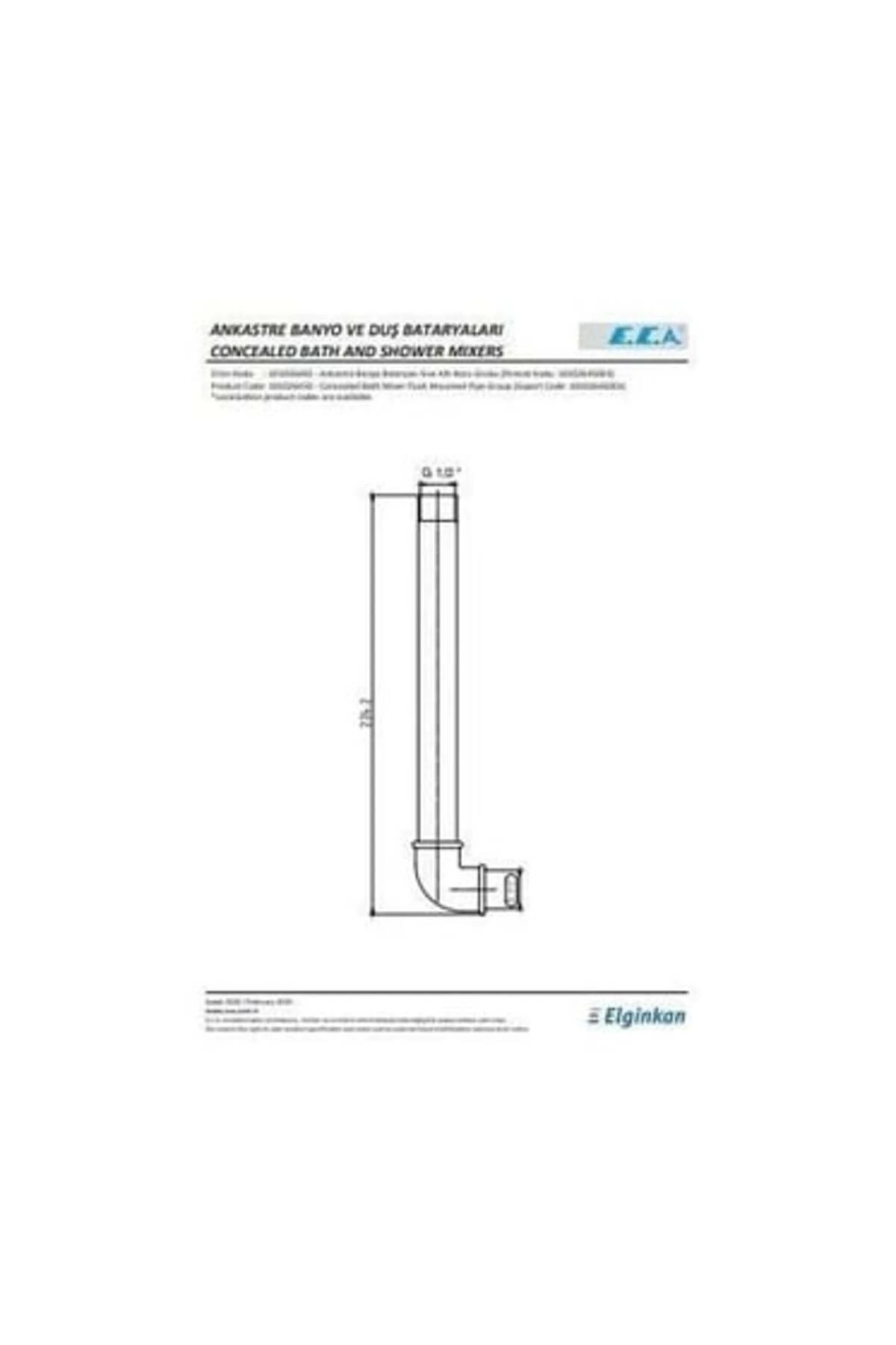 Ankastre Banyo Bataryası Sıva Altı Boru Grubu Sarı, 101026450