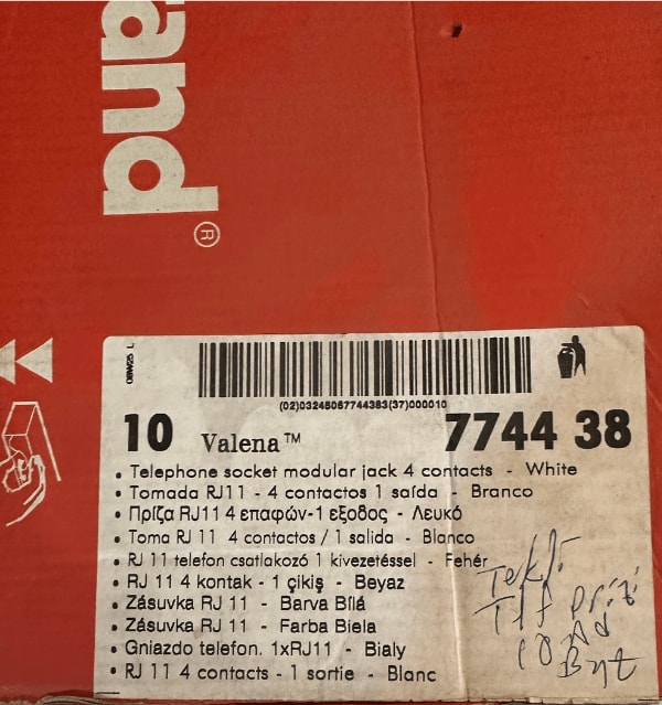 Valena 774438-V2 RJ11 Tekli Telefon Prizi Beyaz Çerçeve Dahil