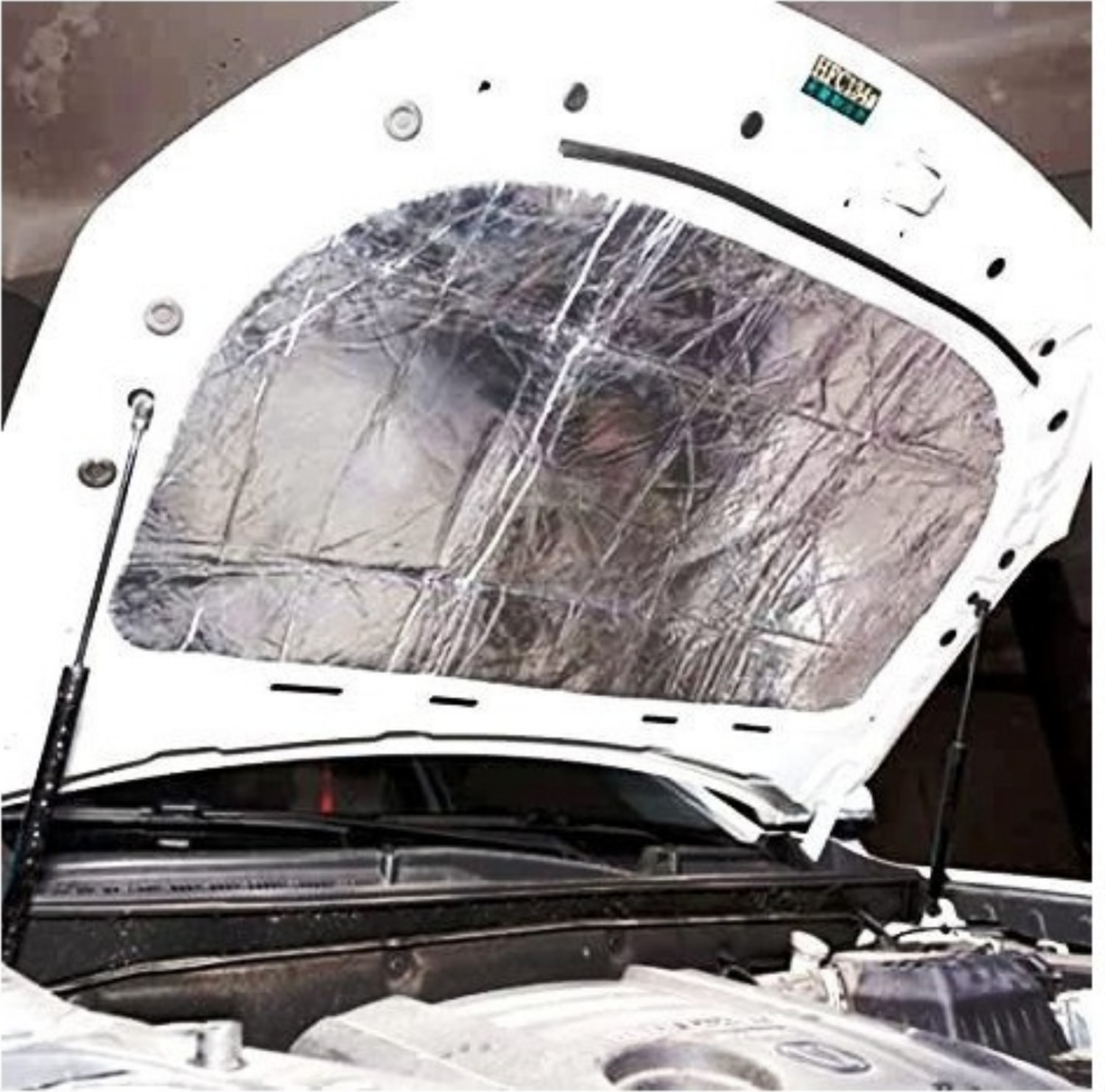 150*100 cm (1,5m2)- 9mm Folyo Kaplı Oto Araç Kaput Ses Yalıtım Süngeri Yapışkanlı Alev Almaz