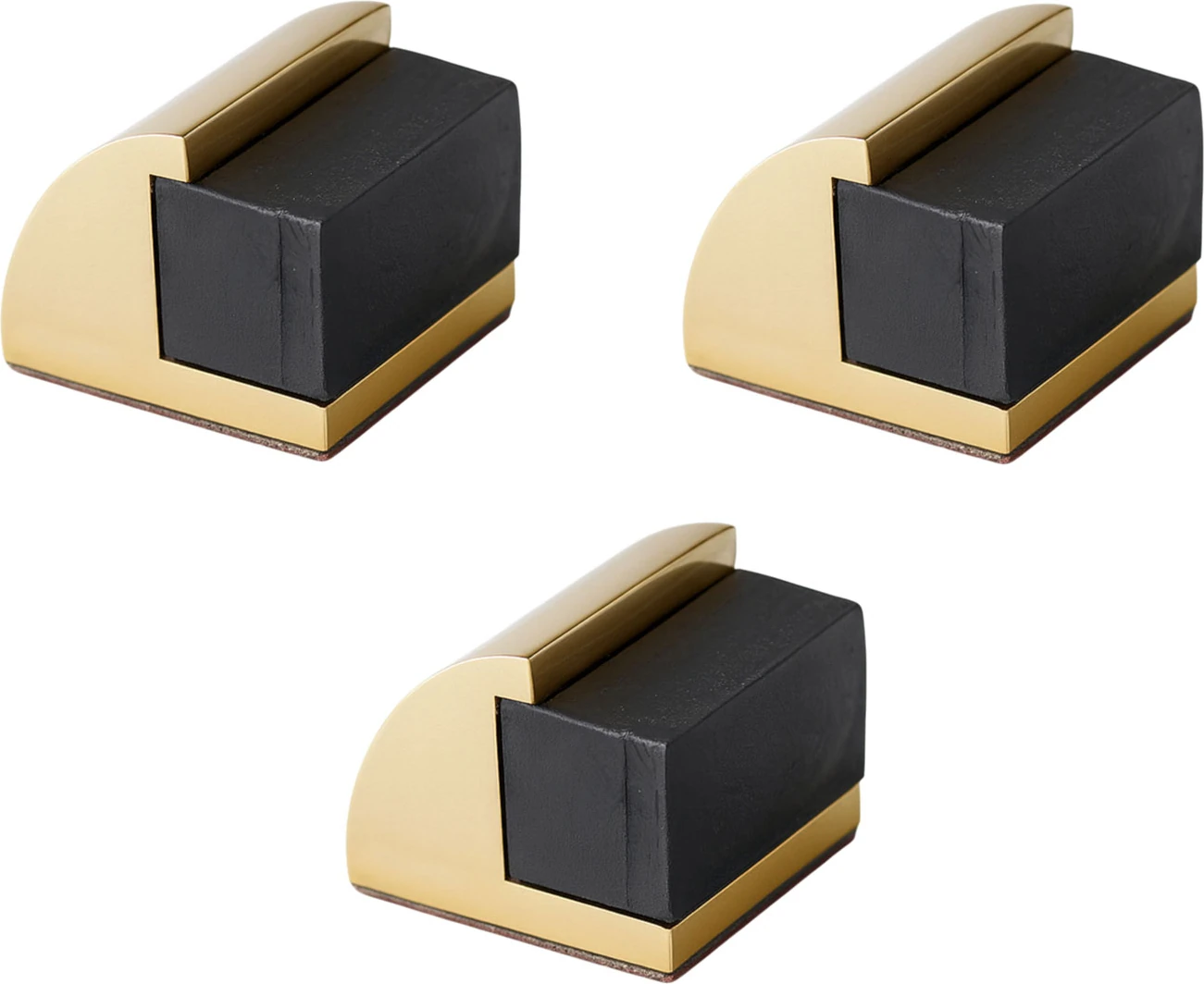 Metal Kapı Stoperi 3’lü Set Oval Gold Altın Güçlü Yapışkanlı Kauçuk Kapı Tamponu Çarpma Durdurucu